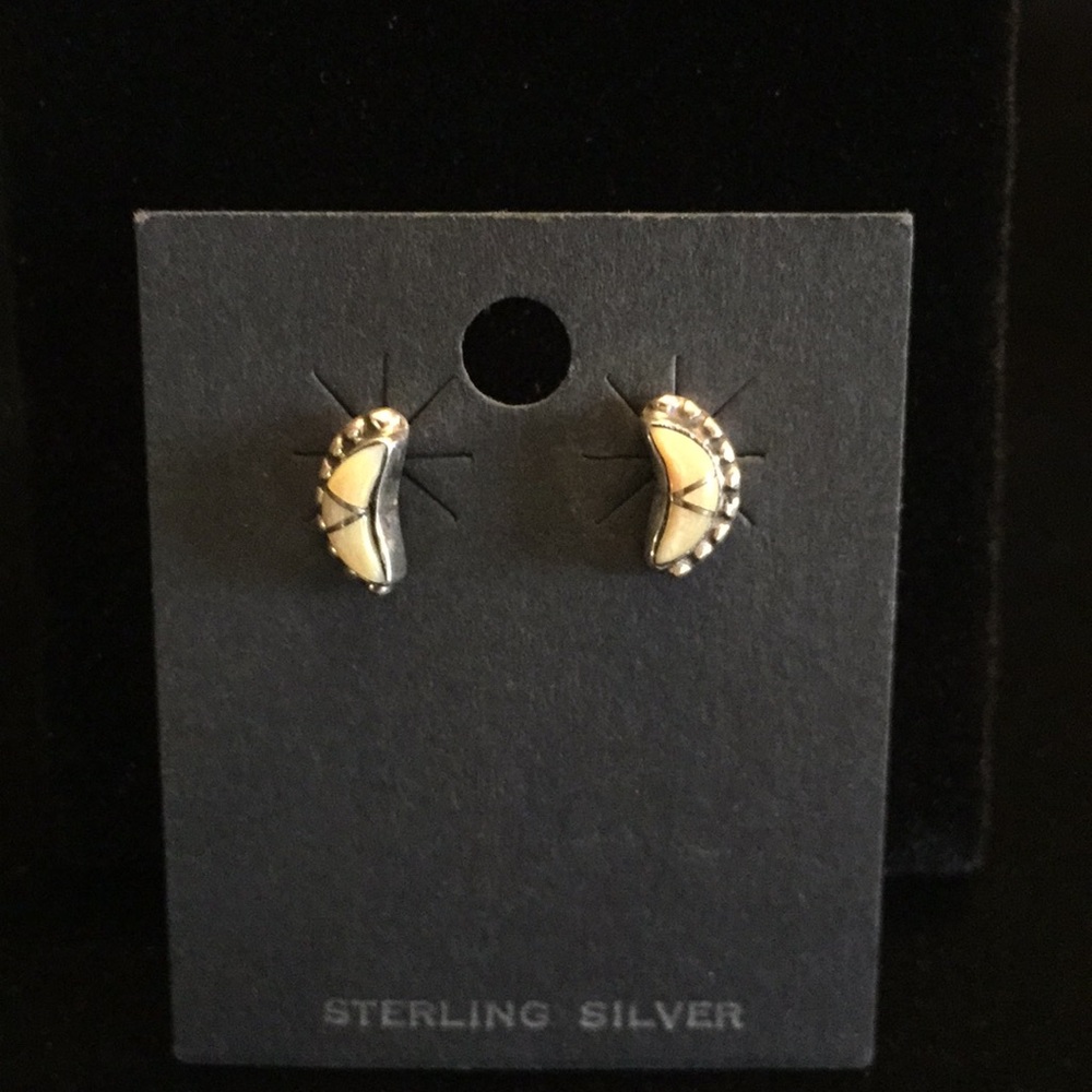 Sterling silver mother of pearl earrings.